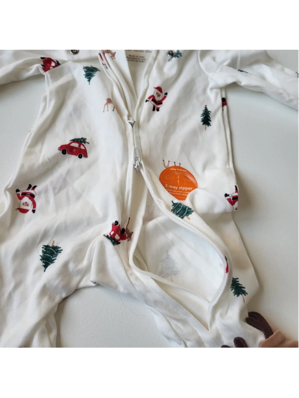 Newborn Carter's Just One You Christmas Reindeer Footed Pajamas & Hat Set – NWT